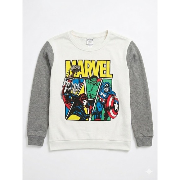Marvel Other - Marvel Avengers Graphic Sweatshirt White Gray Pullover Medium